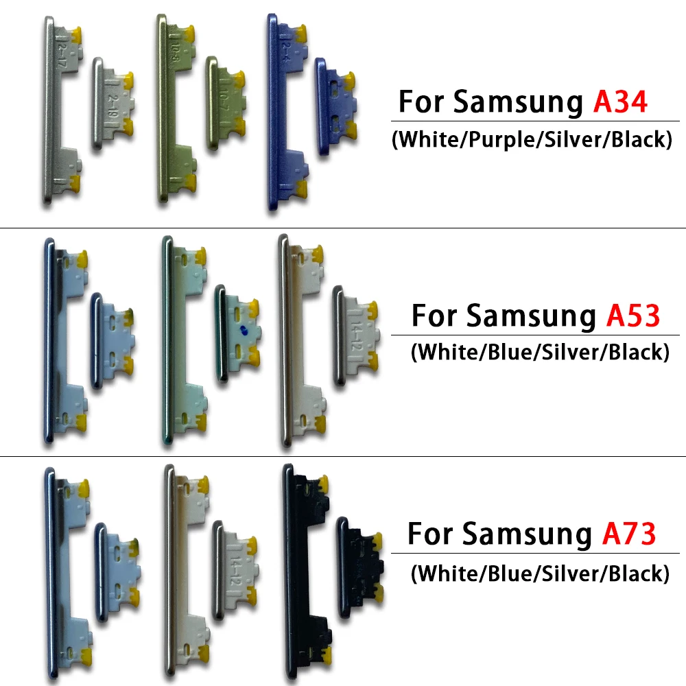 측면 볼륨 단추 및 전원 켜기/끄기 버튼 키 세트, 삼성 A33 5G A336B A34 A35 A53 A73 교체 부품, 신제품