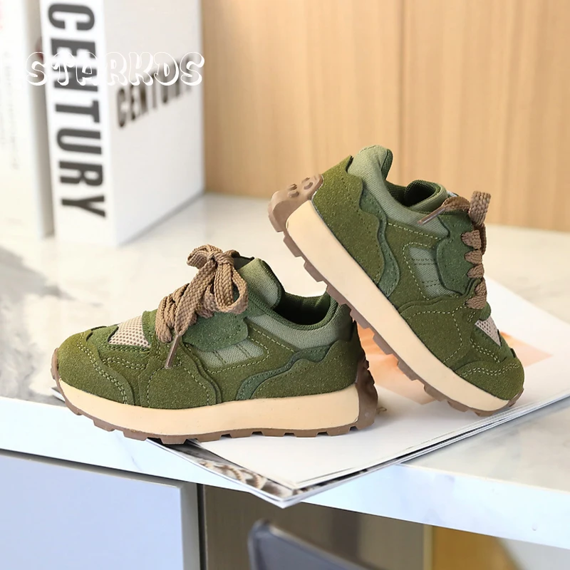 2023 Spring New Kids Sport Sneakers Boys Slip-on Trainers Children Classic Brand Design Chunky Tennis Girls Casual  Travel Shoes 5