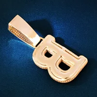 Collier Hip Hop personnalisé à double couche avec pendentif lettre unique, serti de zircons CZ, pour homme et femme, chaîne personnalisée, bijoux personnalisés, lettre unique A-Z 4