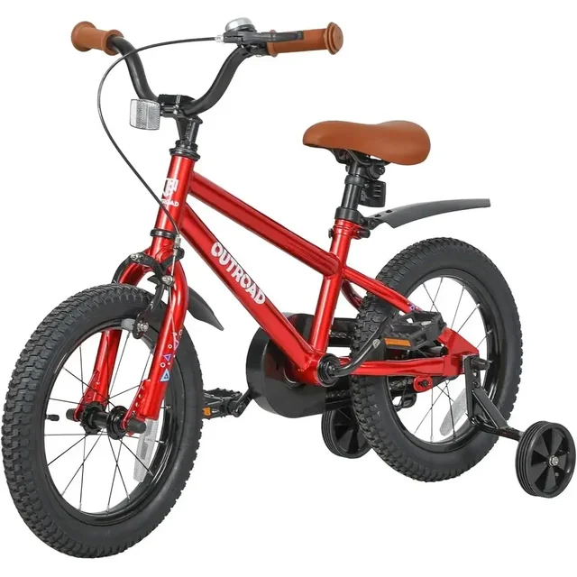 Children's 14/16/18 Inch Bike with Training Wheels and Dual Handbrakes for Ages 3-9