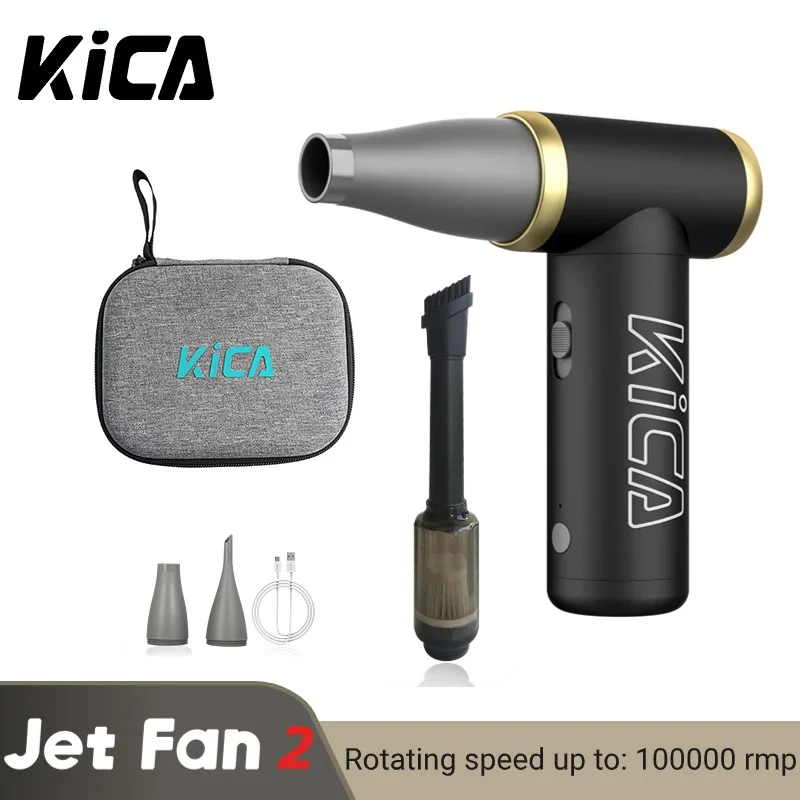 Электрическая воздуходувка KICA Jetfan 2, портативный беспроводной очиститель клавиатуры компьютера, 100000 об/мин