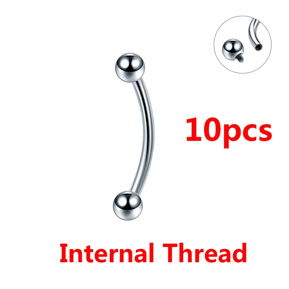 Newkeeps Juego De 4 Pares De Implante De Titanio Curvado 1.2mm – Barra Plátano Para Piercing Rook, Hélix, Ceja, Labret Vertical