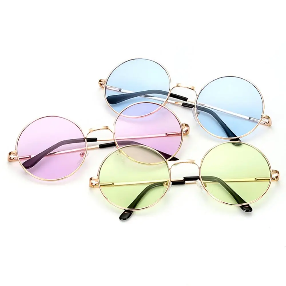 1/2/4PCS Car Driving Retro Vintage Sunglasses Round Metal Sunglasses Men Women Fashion Glasses Driver Goggles Brand Designer