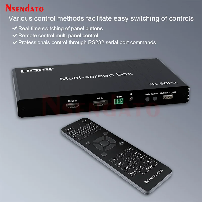 4K 60Hz HDMI DP Video Multi-Screen Box 2X2 HDMI Video Vall Controller Splicer 1x3 1x4 2x1 3x1 4x1 for TV PC Monitor Projector