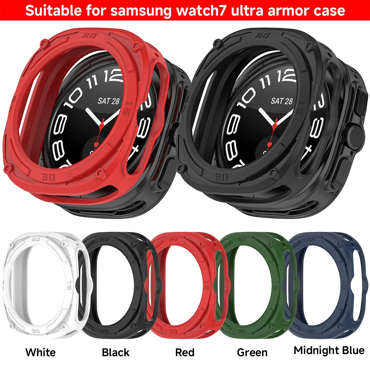 Soft Silicone Protective Case for 47mm Smartwatch - TPU Cover Shell Accessory