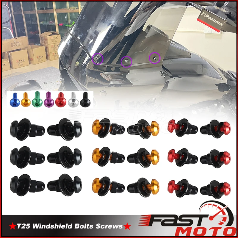 

For Harley Sportster 883 1200 Softail Dyna Sport Club Headlight Fairing Windshield Bolt T25 Screwdriver Mount Wind Shield Screw