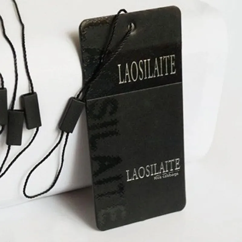In-Stock Blank Double-Plug Hanging Beads Universal Hanging Tag Rope Clothing Tag Line Rope High-End Black White