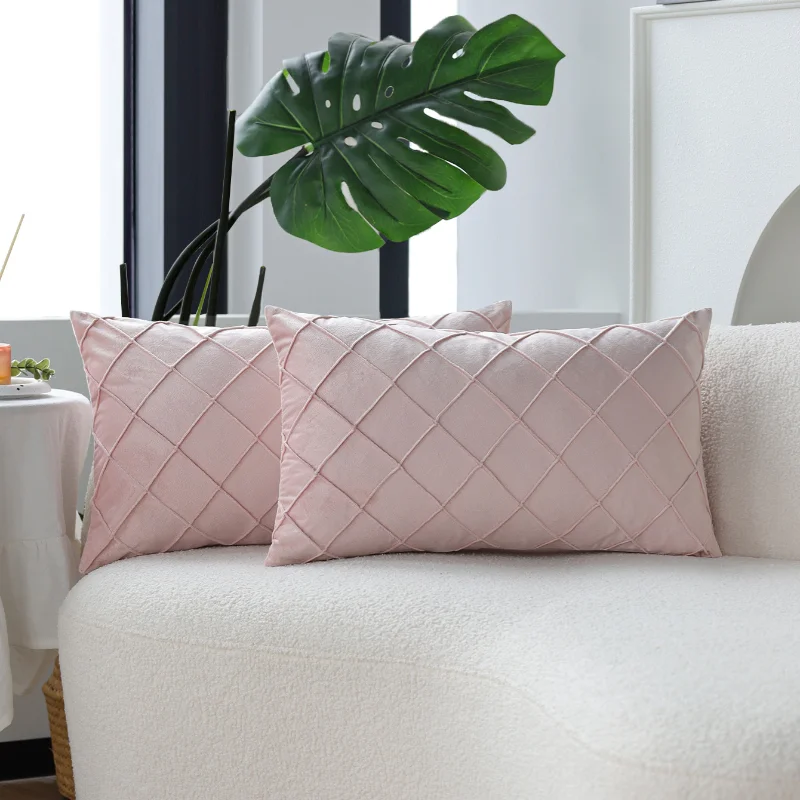 Set of 2 Luxurious Velvet Decorative Pillow Covers - Ultra Soft Cushion Covers