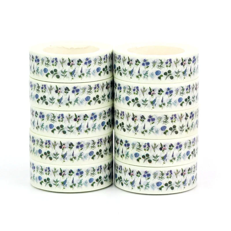 

10X Decor Beautiful Flowers Herbs Washi Tapes for Scrapbooking Journaling Adhesive Masking Tape Cute Stationery Supplies