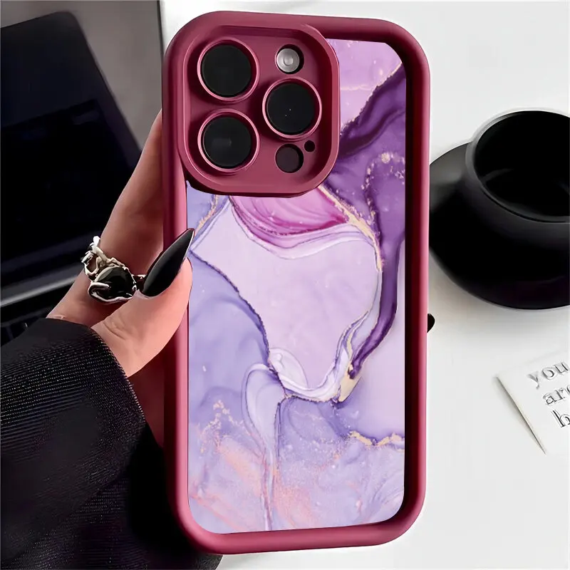 Colored Marble Pattern Phone Case Cover