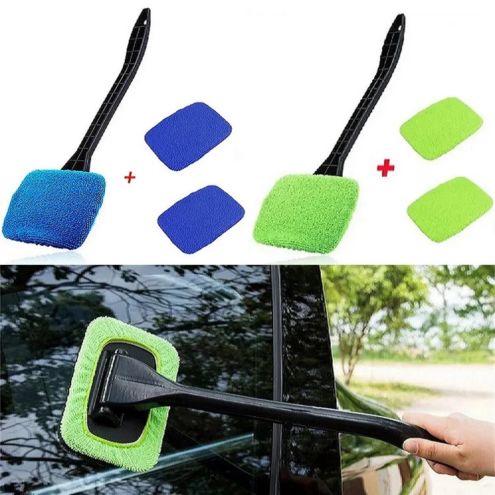 

Car Window Cleaner Brush Kit Windshield Wiper Microfiber Wiper Cleaning Washing Brush Auto Cleaning Wash Tool With Long Handle
