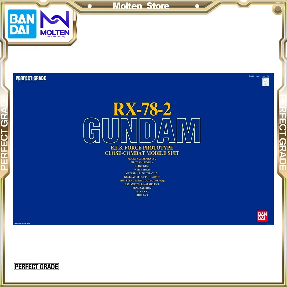 Bandai Original Pg 1/60 Perfect Grade Gundam Rx-78-2 Mobile Suit Gundam 0079 Gunpla Model Kit Assembly/Assembly