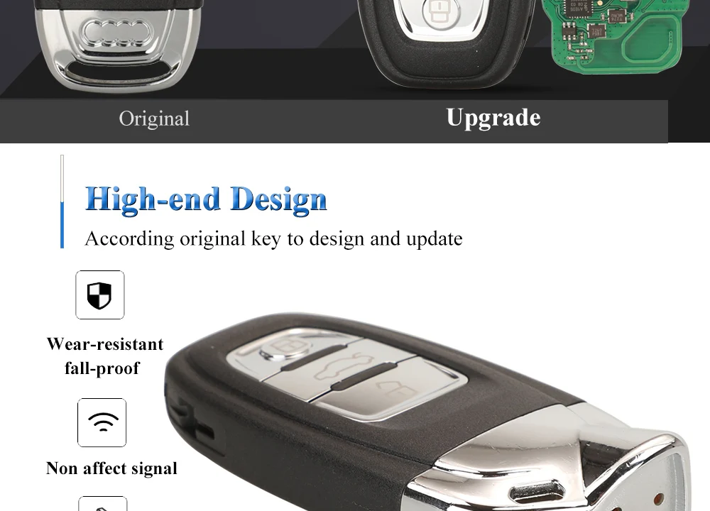 Keyforkess//K /J 8K0959754D portachiavi per auto remoto completo intelligente per Audi A4 A5 A6L A7 Q5 Keyless Go 315/433/868Mhz pcf7945AC - S83ca4d467d4e403a931a43a9186175d4U
