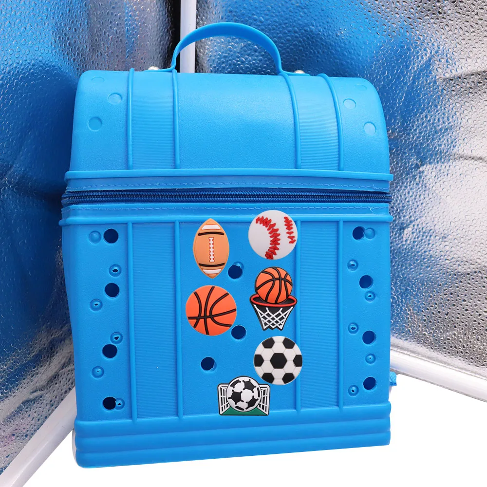 1 Stück PVC Schuh Charms Sport ball Fußball Baseball Rugby Basketball Schnalle Clog Fit Armbänder Gartens chuhe Knopf Dekorationen – Detail 3