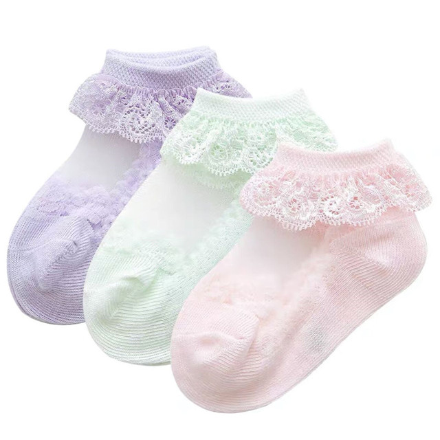 Princess Cotton Socks Lace Socks Soft Ruffled Summer Breathable 1-12Years