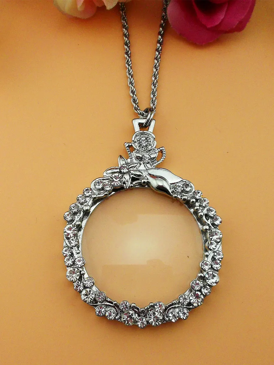 

10X Portable HD Magnifying Glass Pocket Reading Student Elder Necklace Pendant Gift Expanded