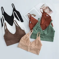Soutien-gorge tubulaire pour femmes, haut court, dos sans couture, sous-vêtements de sport de plein air, en coton, brassière 5