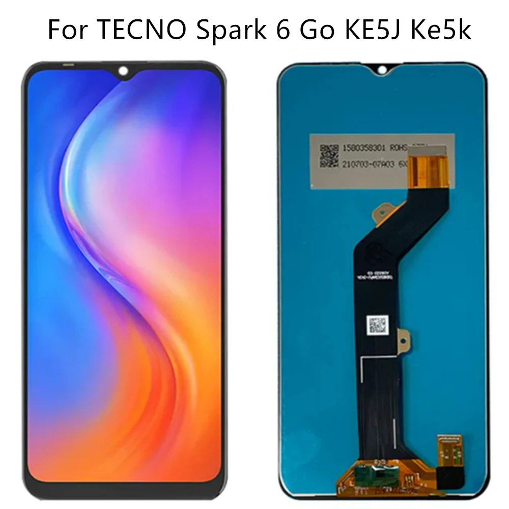 

LCD Display Screen Touch Sensor Digitizer Assembly Replacement, Fit for TECNO Spark 6 Go, KE5J, Ke5k, SPARK GO 2020, KE5, 6.52 "