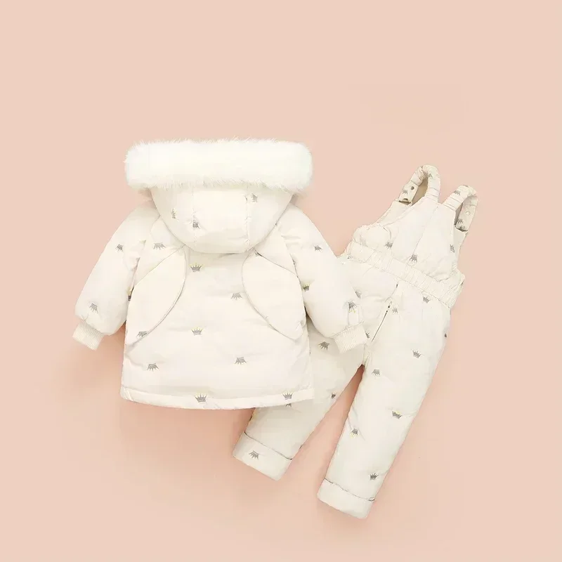 Children Down Coat Jacket + jumpsuit Kids Toddler Girl Boy Clothes Down 2pcs Winter Outfit Suit Warm Baby Overalls Clothing Sets