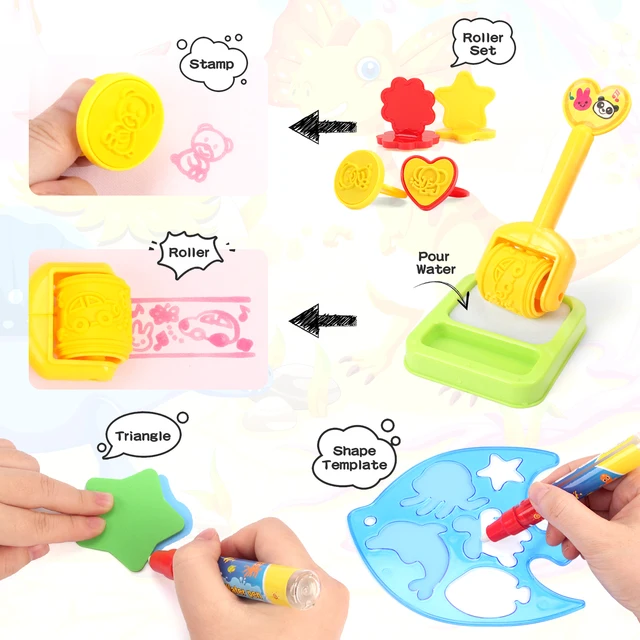 100x80CM Coloring Doodle Magic Water Drawing Mat with Reusable Magic Pens Educational Painting Board Montessori Toys for Kids 5