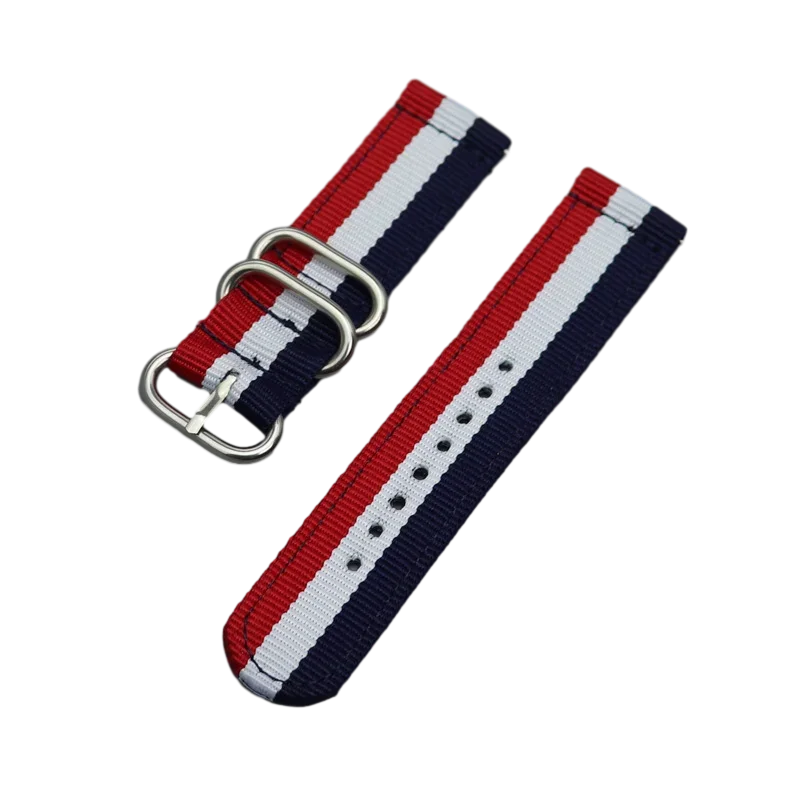 Premium Fabric Nylon Sport Loop Strap, 18-24mm Adjustable Band in Vibrant Colors
