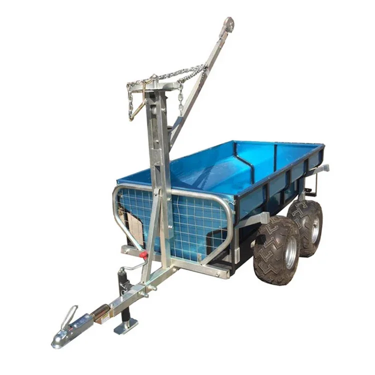 China ATV Garden Farm Poly Trailer Towed Behind Small Dump Trailer For Sale