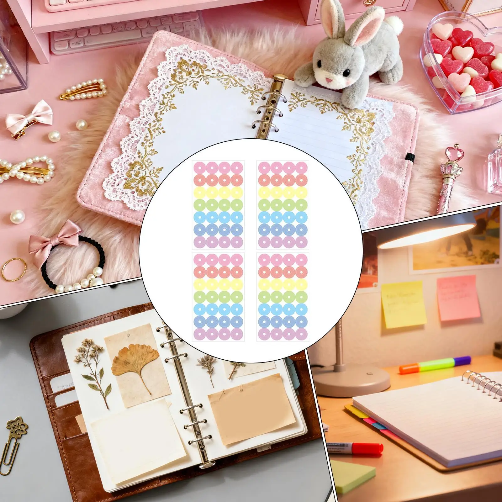 Paper Hole Reinforcements Round Sticky Reinforcers Self-adhesive Hole Protectors For Paper For Drafting Loose Notes Package Book