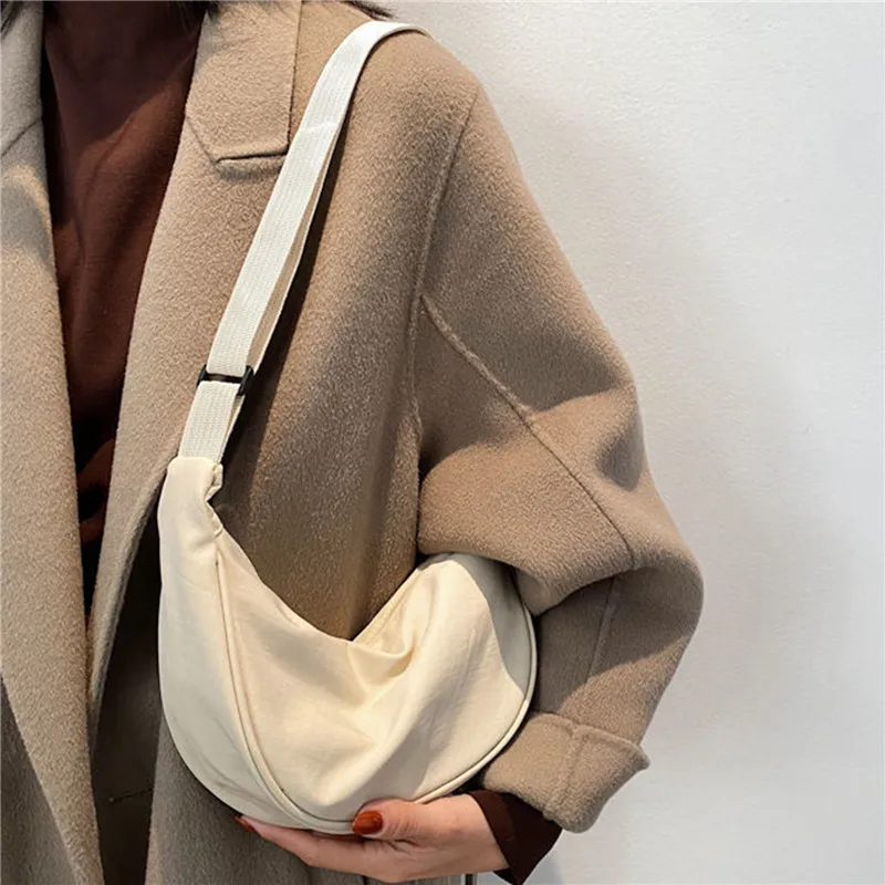 

Solid Color Chest Bag for Women Large Capacity Travel Crossbody Female Half Moon Belt Bag Ladies Daily Street Fanny Packs 2023
