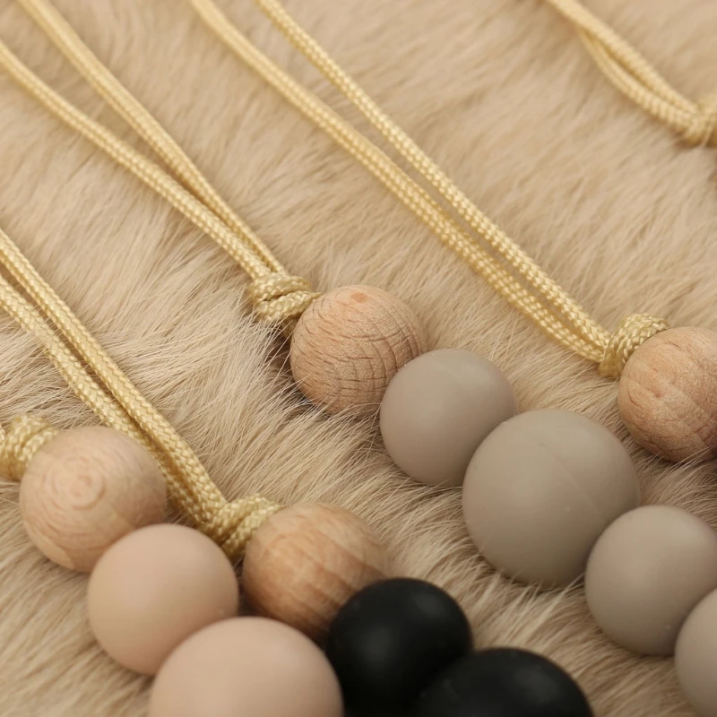 Baby Pacifier Chain Clip Nursing Teether Soother Holder Silicone Beads Chain Wooden Clip DIY Dummy Nipple Holder Leash pacifier clip,pacifier chain