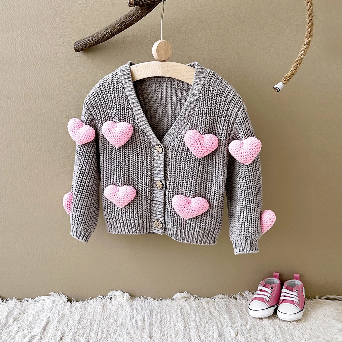 Baby Girls Sweater Korean Baby Sweaters Autumn Clothes Girls Button Cardigan Sweater Winter Stylish Woolen Coat