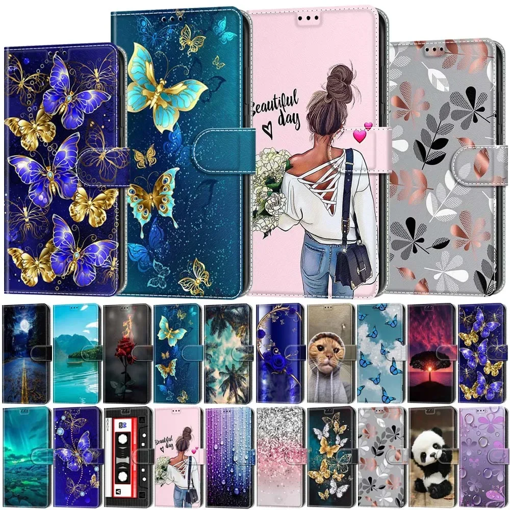 

Флип-чехол с рисунком бабочки для Samsung Galaxy A05 A05S A15 A04 A04S A14 A54 A13 A23 A33 A53 A73, кожаный чехол с отделением для карт