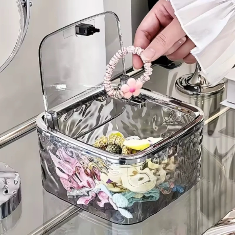 High end transparent acrylic multifunctional storage box, hair accessories, rubber bands, jewelry storage, cotton swab storage