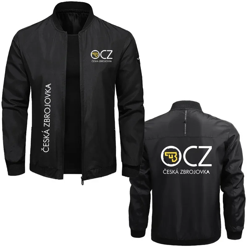 

Мужская куртка из чешского огнестрельного оружия Ceska Zbrojovka, удобная мужская куртка-бомбер с фианитами, осенняя ветрозащитная мужская бейсбольная куртка, 2024