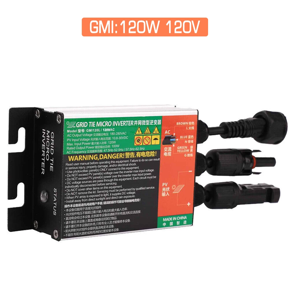 

120W-300W Solar Inverter MPPT Grid Tie Pure Sine Wave Inverter DC18-50V With AC Cable For GMI120 GMI150 GMI180 GMI260 GMI300