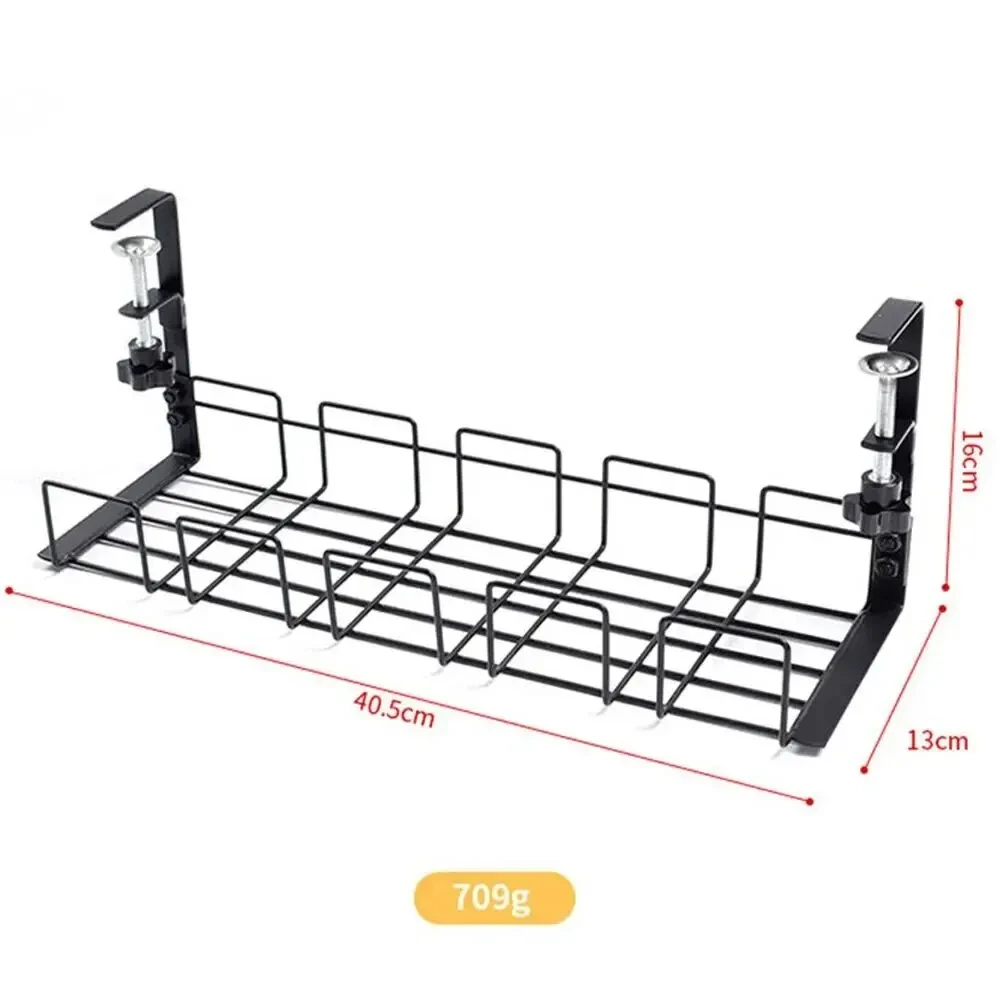 Storage Rack Under Table Storage Rack Metal Cable Management Tray Home Office Desk Wire Organizer No Punching Kitchen Storage Accessories