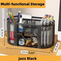 Enhanced Office Desk Organizer with Multiple Compartments and Drawers (Black)