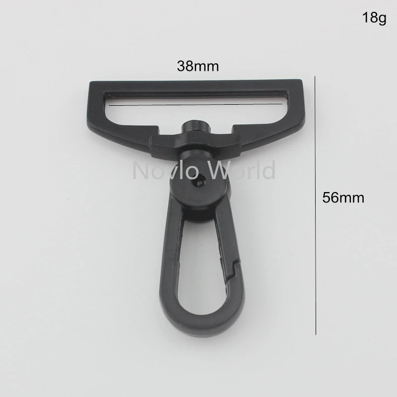 20-100pcs 매트 블랙 56X38mm 1.5 블랙 걸쇠 클립 가방 스트랩 금속 1-1/2 남자 노트북 스트랩 스위블 후크