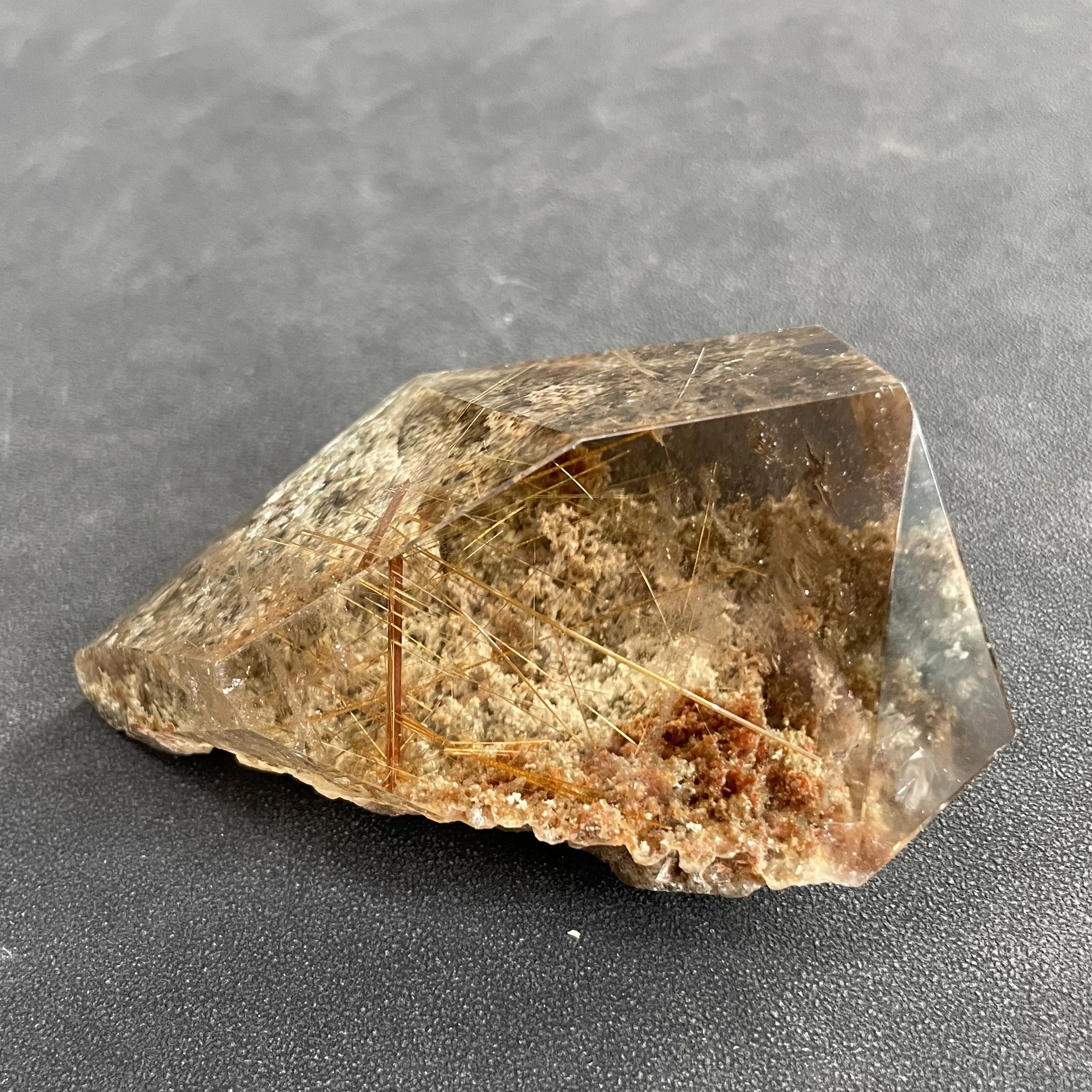 

206g Natural Stone Quartz Rutilated Freeform Polished Crystal Decoration Rock Gift Reiki Healing B442
