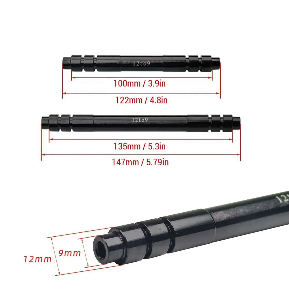 알루미늄 합금 자전거 스루 액슬 어댑터 100mm/135mm 설치가 간편한 허브 어댑터 12mm에서 9mm 허브 스위어 어댑터