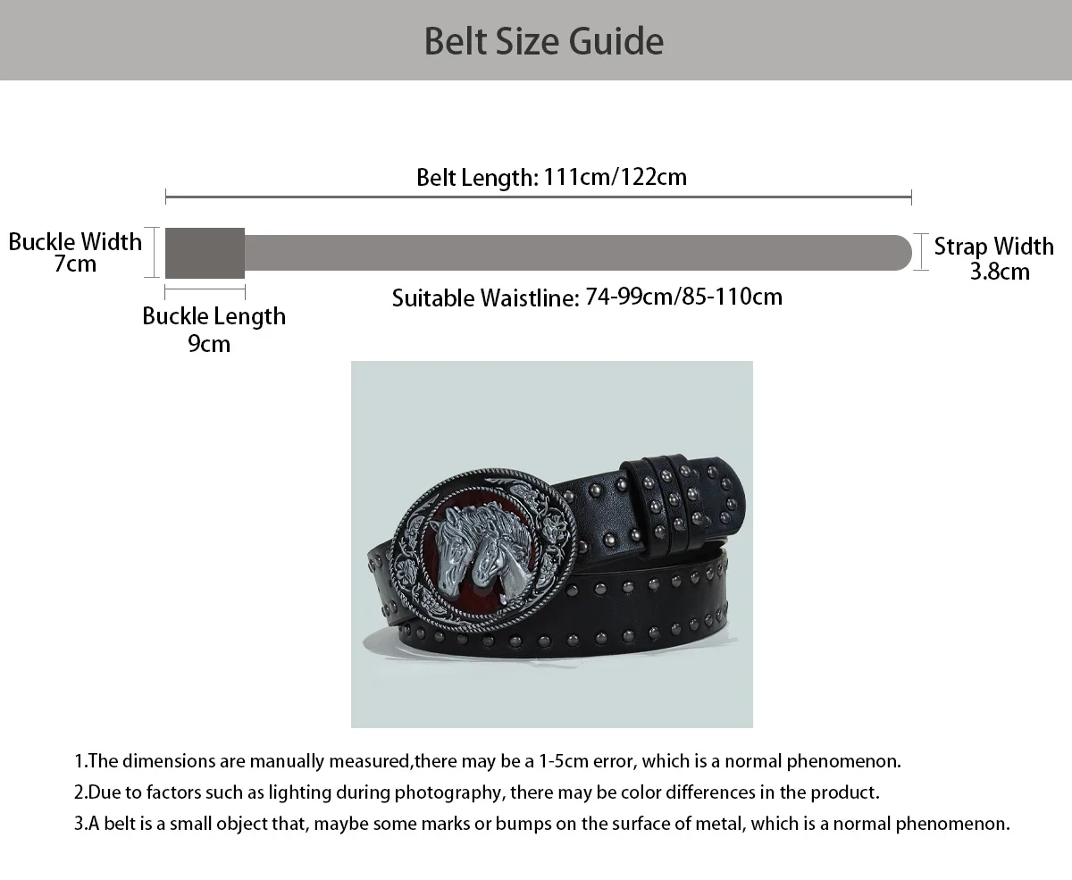 Herren- und Damengürtel im Coolen Punk-Stil mit Schwarzen Nieten Verziert, Heavy Metal Dark Belt, Übergröße, Gothic Breiter Totenkopf-Jeansgürtel für Männer – Detail 1