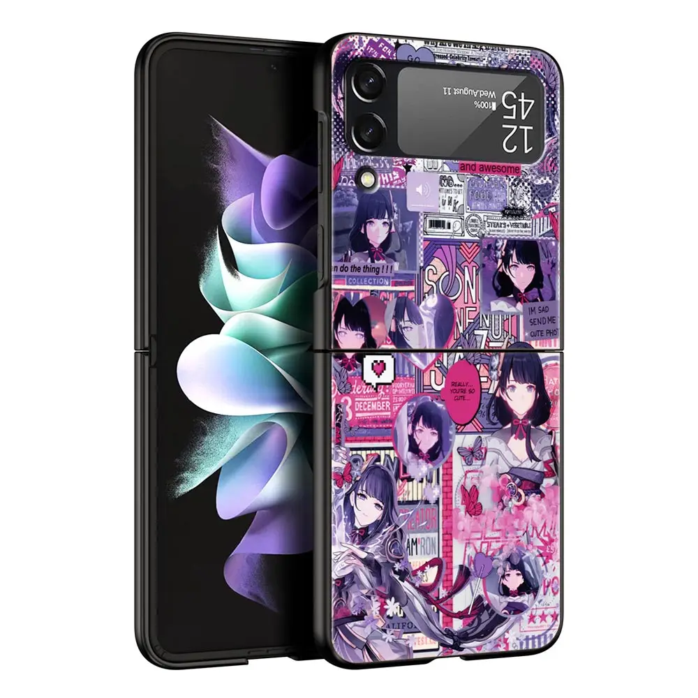 Genshin Impact Hard Folding Black Phone Case - Sleek Protective Back Cover