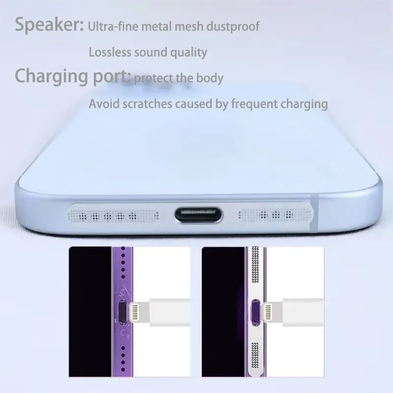 Premium Metal Dust Plug with Speaker Filter for iPhone - Ultimate Charging Port Protection and Dustproof Accessory