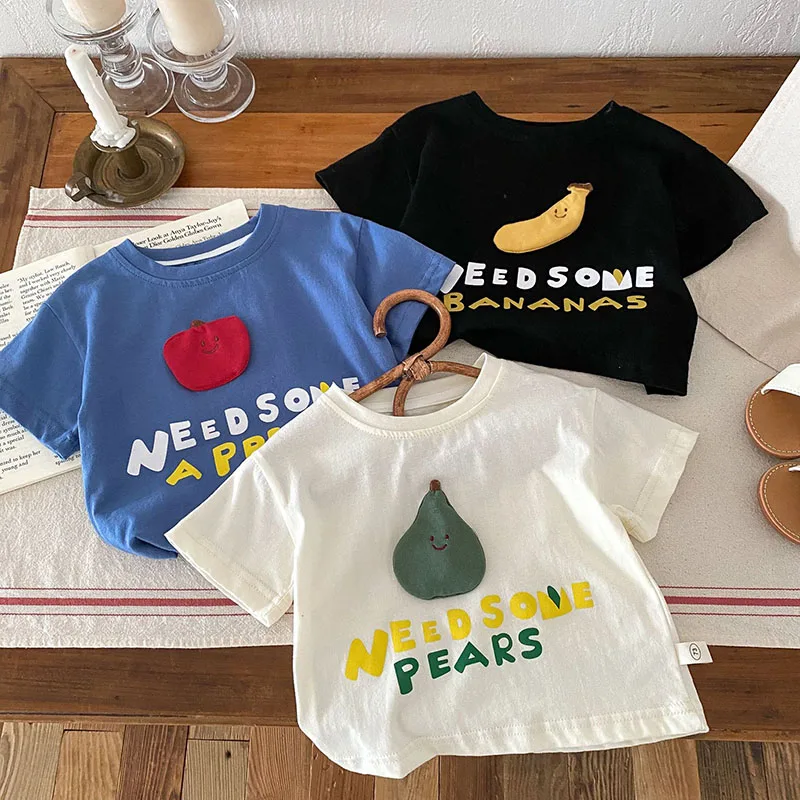 Cotton Kids Summer Shorts Set Cartoon Tees