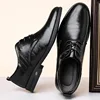 Designer Leather Platform Business Dress Shoes for Men Fashion Soft-soled Casual Spring Autumn Men's Point-toe Wedding Shoes Men 5
