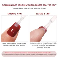 Jelly Pink Glitter Semi Cured Gel Nail Sticker Long-Lasting UV Nail Sticker UV/LED Extension Gel Polish Full Cover 3