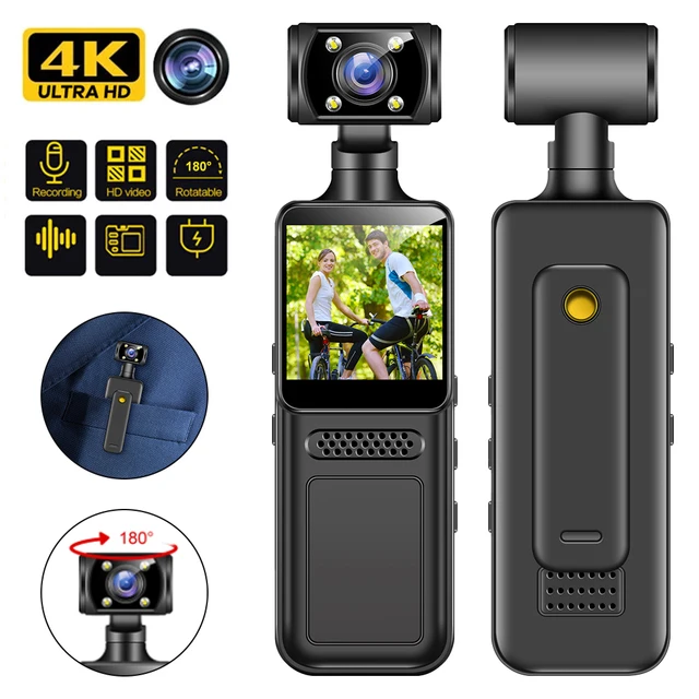 64GB 4K Ultra HD Action Mini Camera 180 Rotatable Vlog Wifi Sports Cam Waterproof Case Helmet Travel Bicycle Driver Recorder