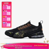PUMA Voltaic Evo Sports Chaussures de course décontractées basses polyvalentes, amortissantes, durables et respirantes, unisexes, noir, orange, vert, 379602-01 1