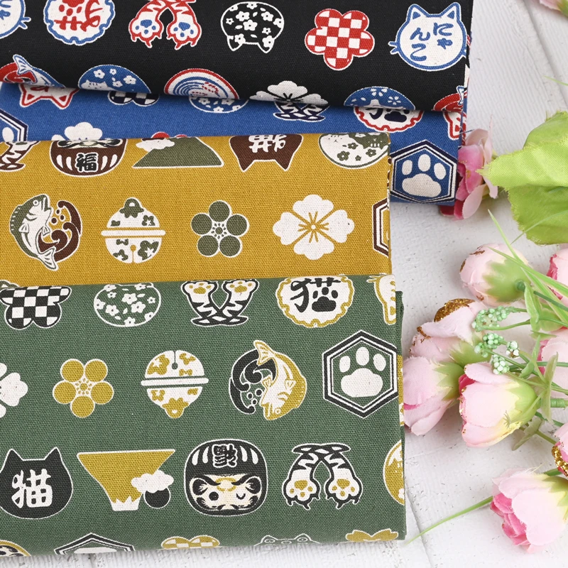 

Thicken Cotton Fabric Soft Breeze Cartoon Cat Print handmade DIY Bag Table Cloth Back Cushion Sewing Telas 100% Cotton CR-1728