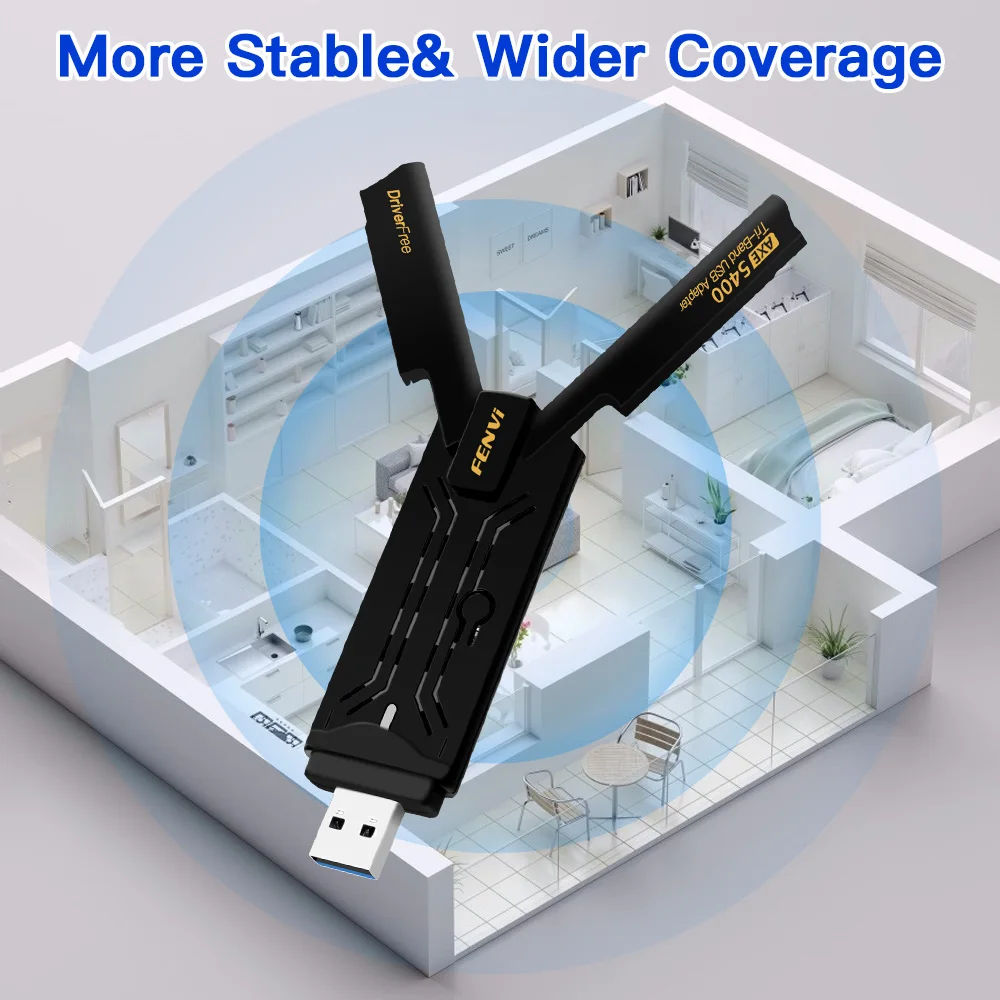 Fenvi-dongle Adaptador Usb 5400mbps Wifi 6e 2.4g 5g 6ghz Usb 3.0 Wifi Antena de Placa de Rede Mu-mimo Plug And Play para Win 10 11 - Imagem 3