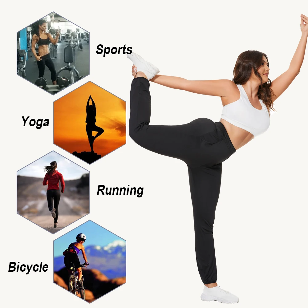 NINGMI Women Slimming Sauna Pants Fat Burning Sweat Pants Shapewear Workout Pants Sauna Wear Weight Loss Pants